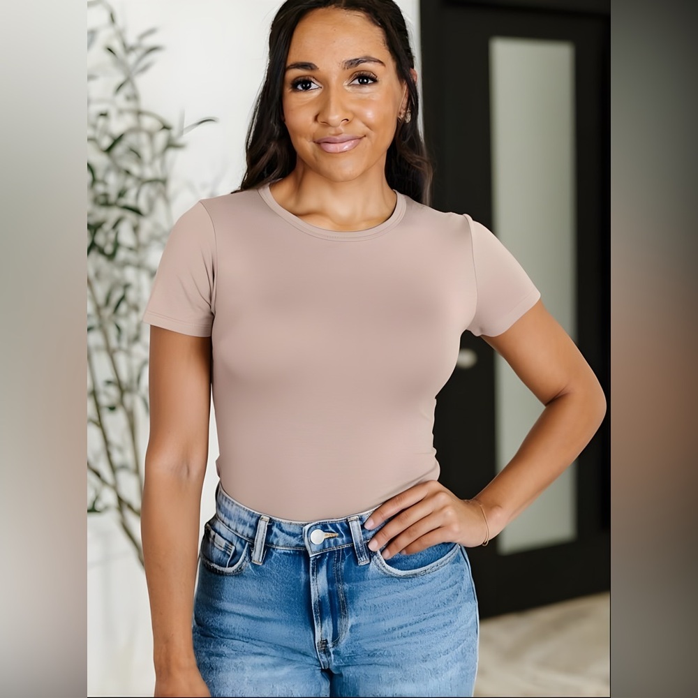 Dusty Mauve Crew Neck Top